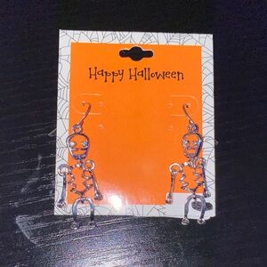 Amazon Silver Skeleton Halloween Earrings